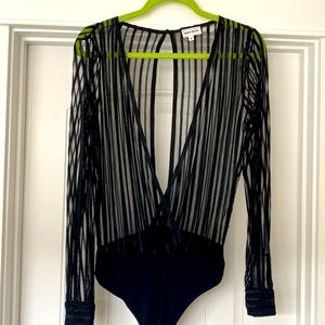 Black bodysuit sheer